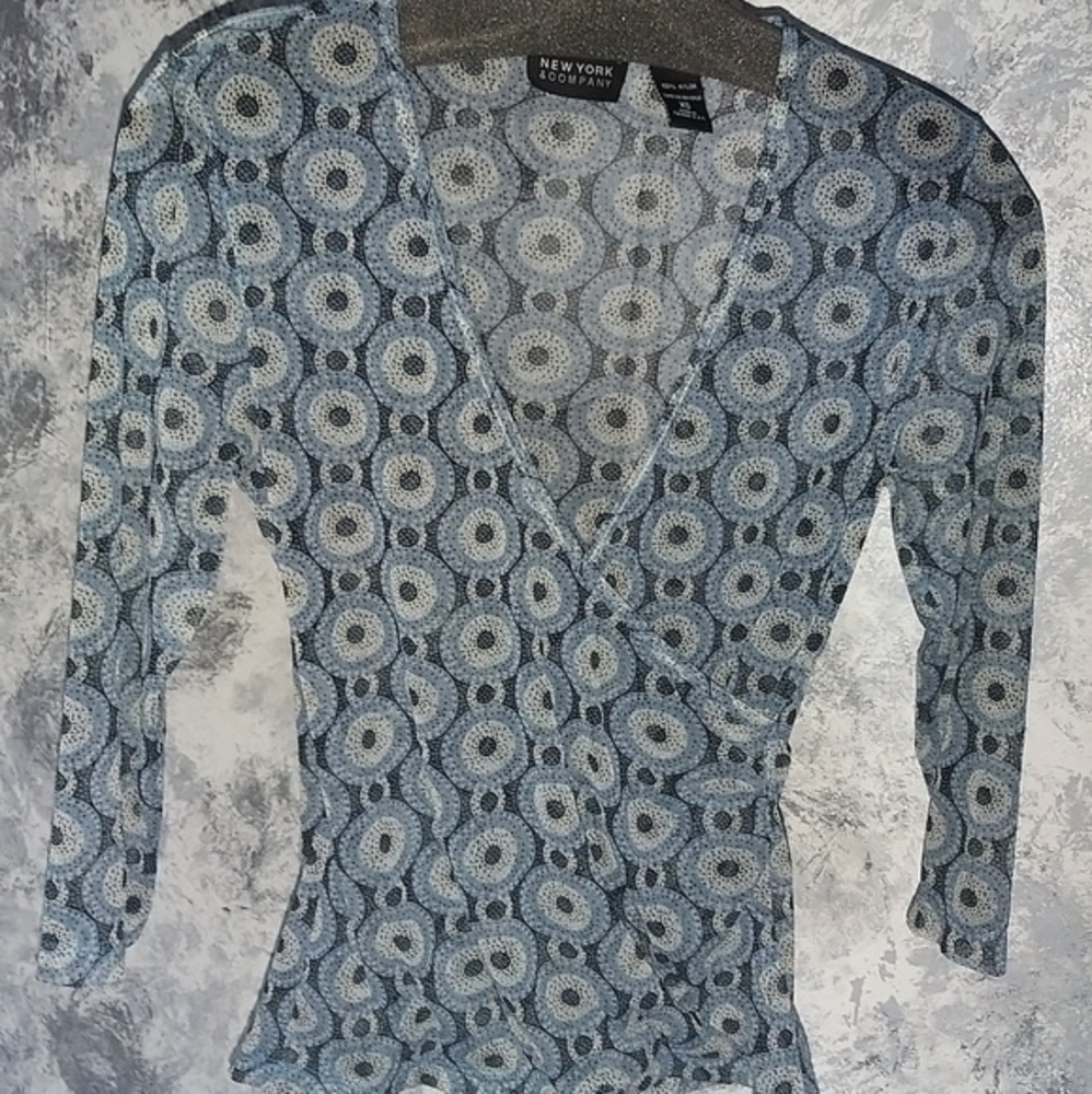 NY & Company Stretch Mesh Blouse